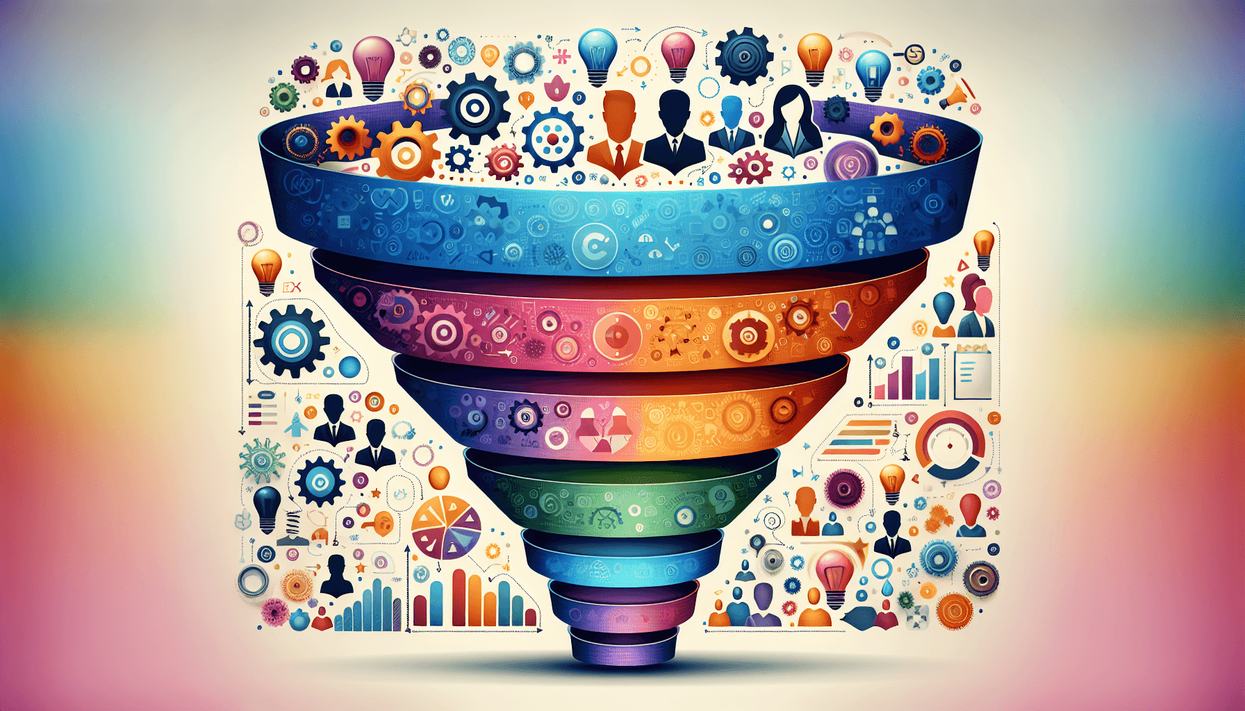Illustration representing the concept of how to design multi-stage assessment funnels for quality hiring