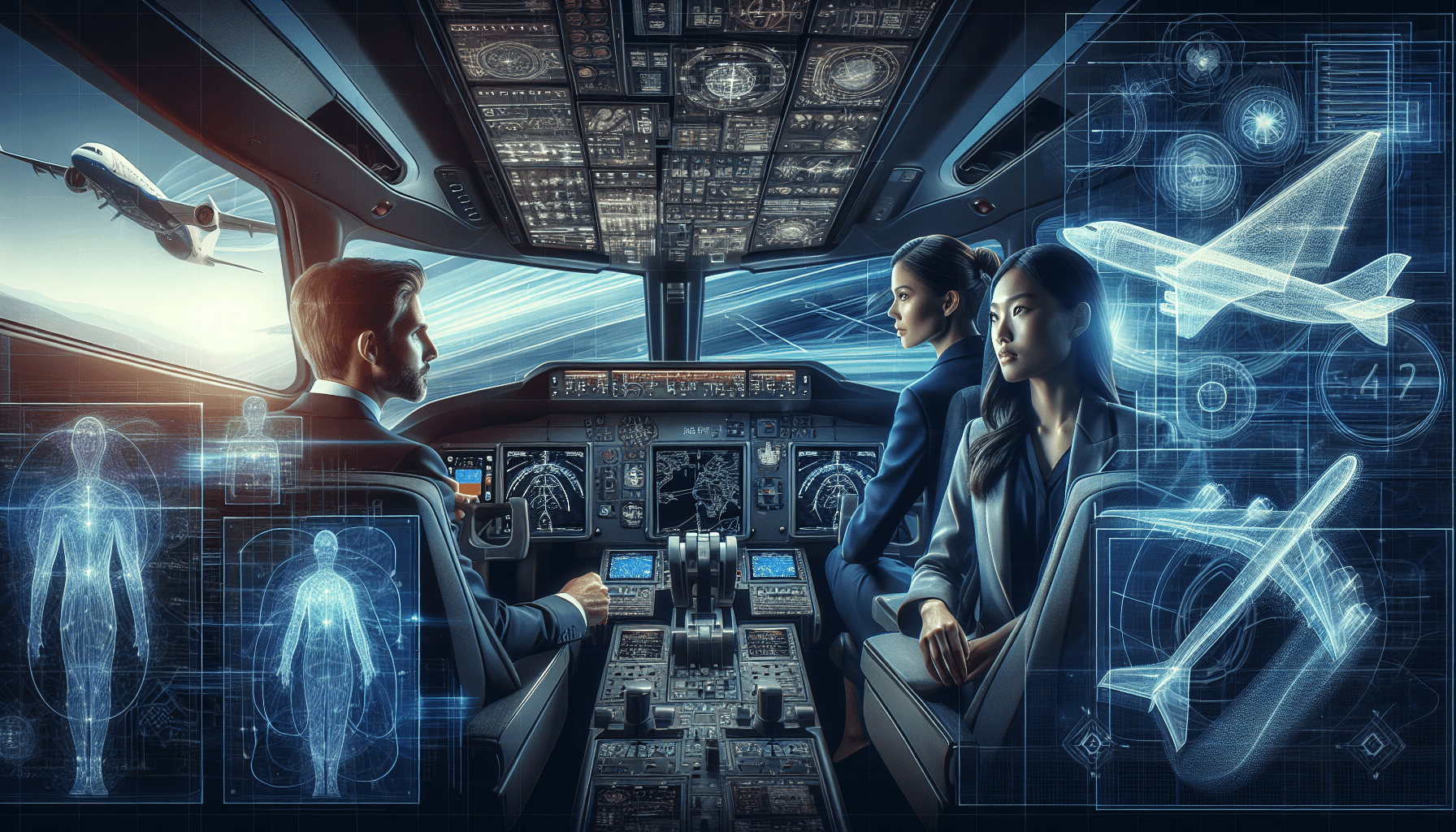 Illustration representing the concept of human factors engineering: innovating safety in aviation